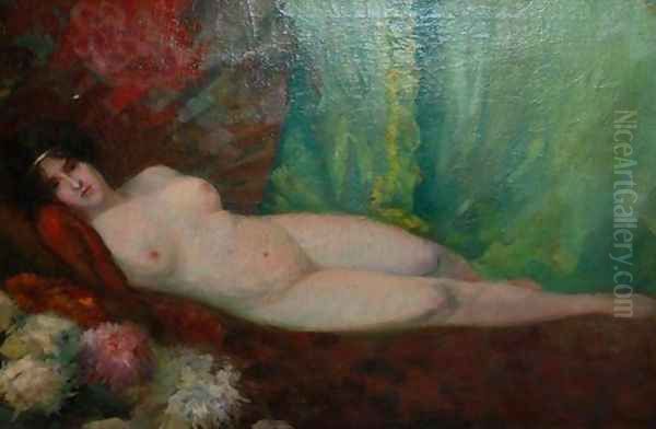 Reclining Nude Oil Painting by Adam Pelczynski