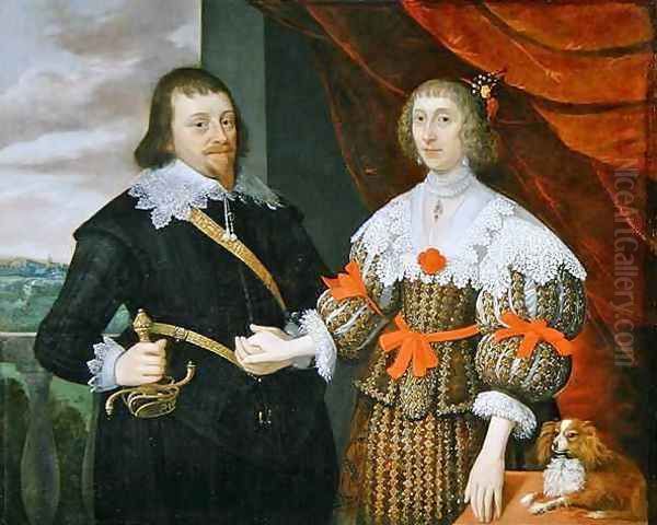 Portrait of a Husband and Wife Oil Painting by John Parker