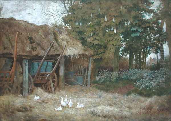 Ducks, 1880 Oil Painting by Wilmot, R.W.S. Pilsbury