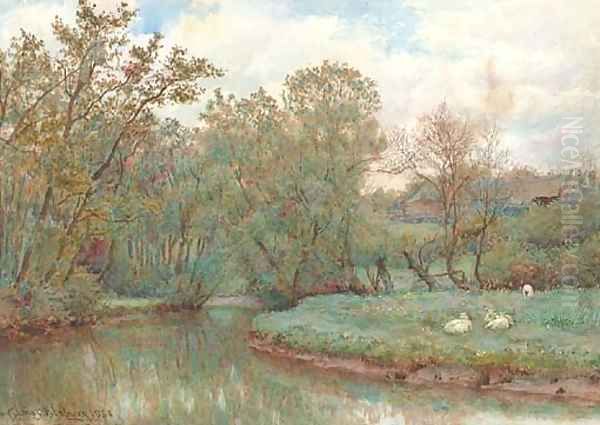 The bend of the stream Oil Painting by Wilmot, R.W.S. Pilsbury