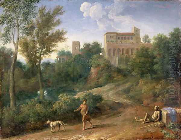 Classical Landscape with Figures, c.1672-5 Oil Painting by Gaspard Dughet Poussin