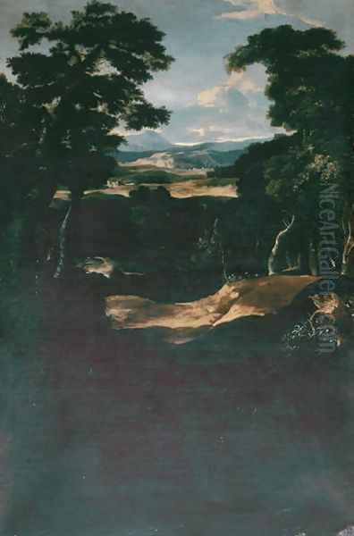 Landscape with Falls Oil Painting by Gaspard Dughet Poussin