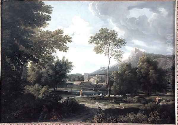 River Landscape Oil Painting by Gaspard Dughet Poussin