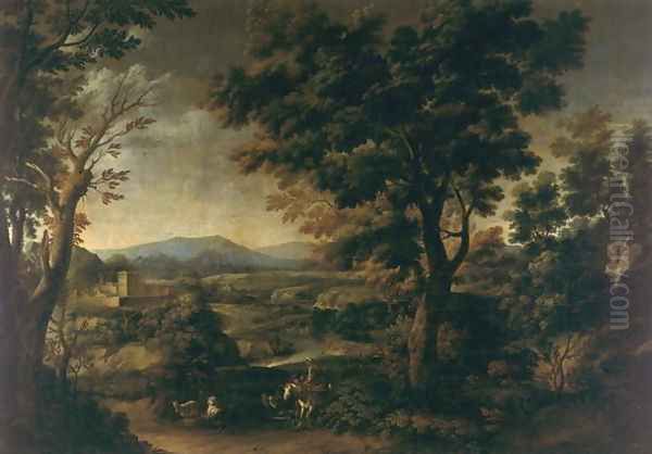 Landscape with Figures Oil Painting by Gaspard Dughet Poussin