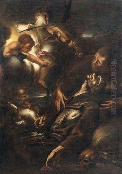 Der Heilige Franziskus In Ekstase/estasi Di San Francesco Oil Painting by Alessandro Magnasco