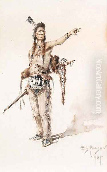 Indian Warrior Oil Painting by Edgar Samuel Paxson