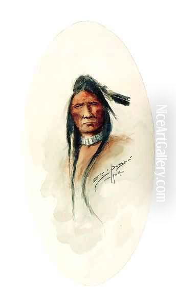 Portrait of an Indian Oil Painting by Edgar Samuel Paxson