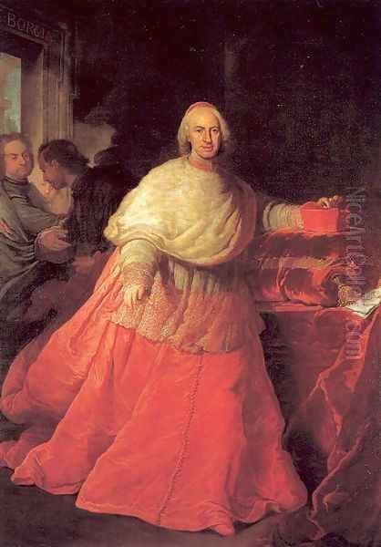 Portrait of Cardinal Carlos de Borja 1721 Oil Painting by Andrea Procaccini