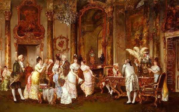 The Jewellery Viewing Oil Painting by Clement Pujol de Guastavino