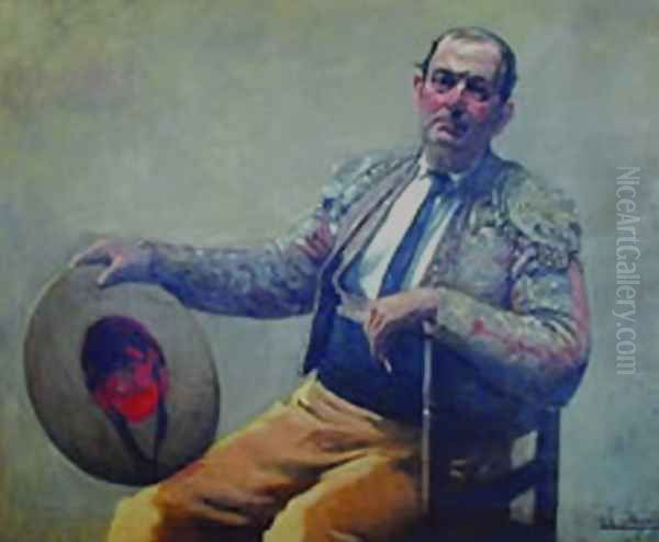 Picador Sentado Oil Painting by Andres (Comte) Parlade y Heredia