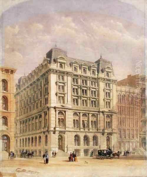 A Competition Drawing for the Equitable Assurance Building, 1867 Oil Painting by George Browne Post