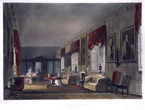 Dr. Fishers Apartments at Charter House, from History of Charter House School, part of History of the Colleges, engraved by Joseph Constantine Stadler fl.1780-1812 pub. by R. Ackermann, 1816 Oil Painting by Augustus Charles Pugin