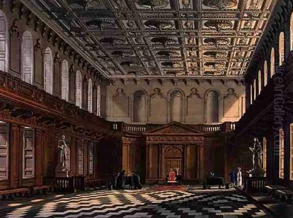 Interior of the Senate House, Cambridge from The History of Cambridge, engraved by Daniel Havell 1785-1826, pub. by R. Ackermann, 1815 Oil Painting by Augustus Charles Pugin