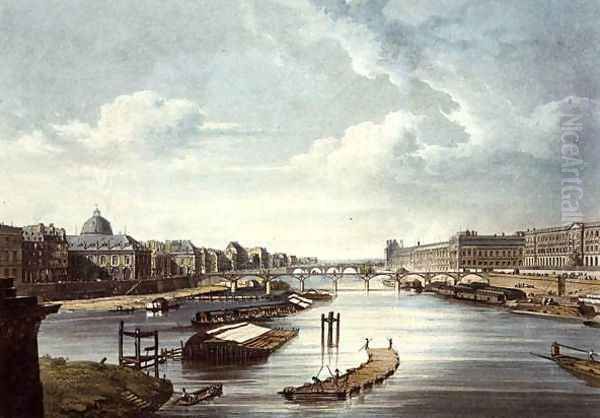 The Louvre, from Views on the Seine, engraved by Thomas Sutherland b.1785 published by R. Ackermann 1764-1834 1821 Oil Painting by Augustus Charles Pugin