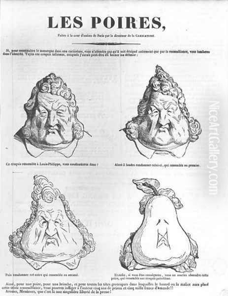 Les Poires, caricature of King Louis-Philippe 1773-1850 from Le Charivari Oil Painting by Charles Philipon