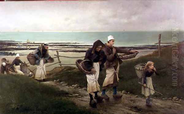 Breton Scene Oil Painting by Maurice Poirson