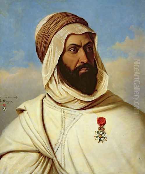 Portrait of Ahmed Ben-Ferruch, 1847 Oil Painting by Edouard Pingret