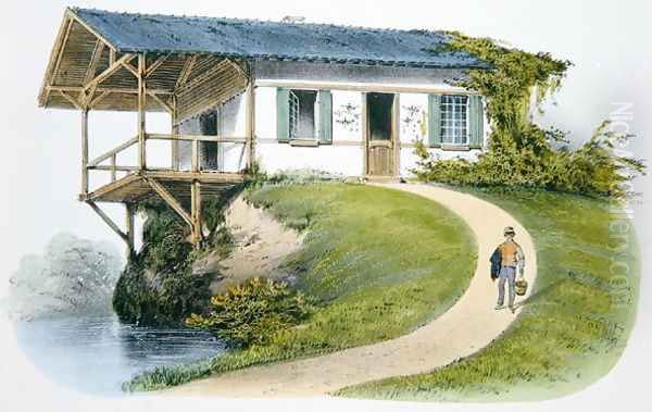 A Game-keepers house, illustration from Habitations Champetres published Paris, c.1895 Oil Painting by Victor Jean-Baptiste Petit