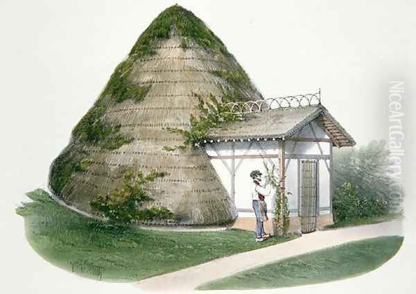 The Ice-house at Courbeton, illustration from Habitations Champetres published Paris, c.1895 Oil Painting by Victor Jean-Baptiste Petit