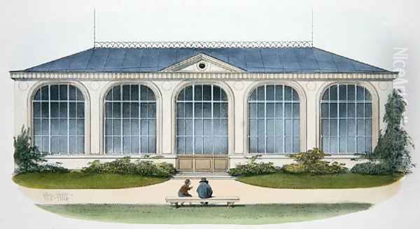 The Orangerie at Bellombre Bourgogne illustration from Habitations Champetres published Paris, c.1895 Oil Painting by Victor Jean-Baptiste Petit