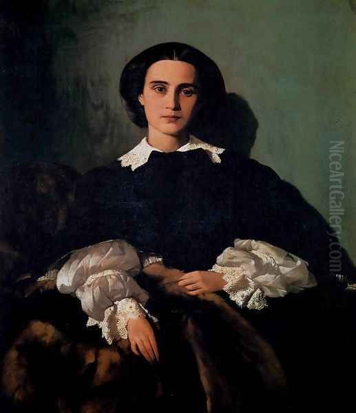 Portrait of the Noblewoman Marrocchi Oil Painting by Antonio Puccinelli