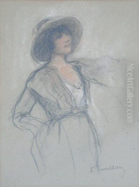  Jeune Femme Au Chapeau  Oil Painting by Fernand Maillaud