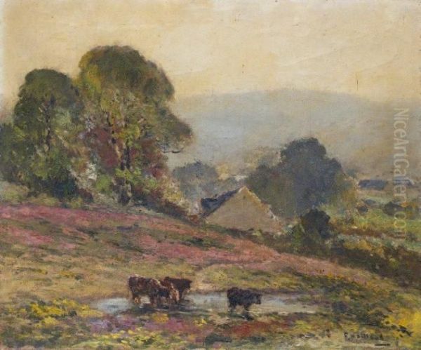 Vaches Au Paturage Oil Painting by Fernand Maillaud