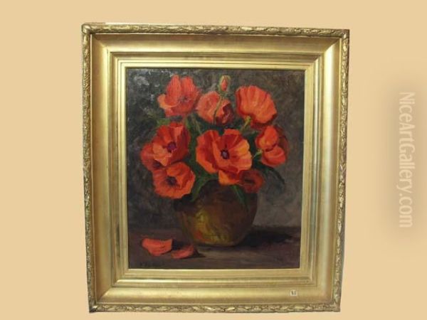 Vase De Coquelicots Oil Painting by Fernand Maillaud