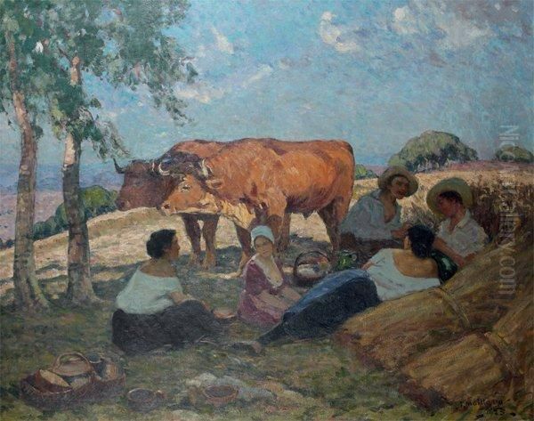 Le Dejeuner Des Glaneurs Oil Painting by Fernand Maillaud