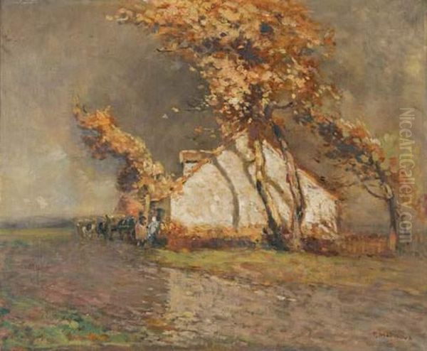 Effet D'orage Sur La Route, Berry Oil Painting by Fernand Maillaud