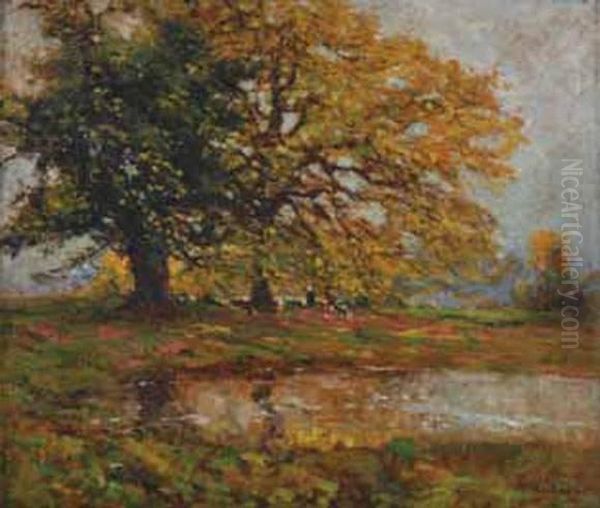 Bords D'etang Aux Arbres Oil Painting by Fernand Maillaud