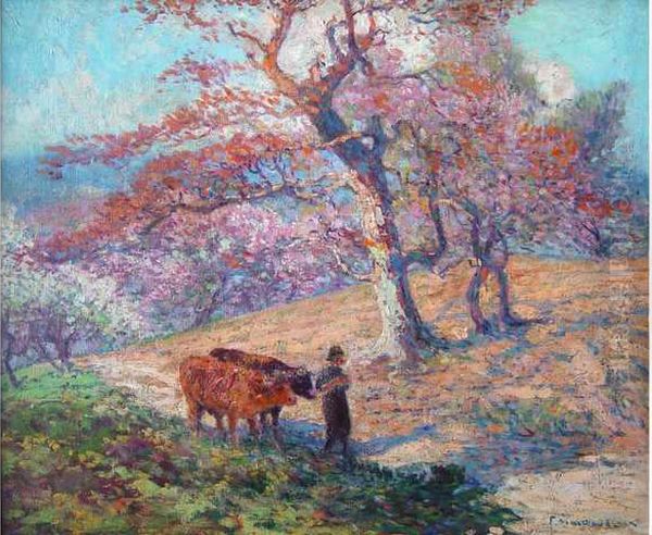  Leretour Des Boeufs  Oil Painting by Fernand Maillaud