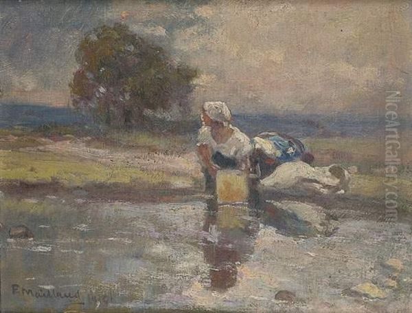 Lavandiere Oil Painting by Fernand Maillaud