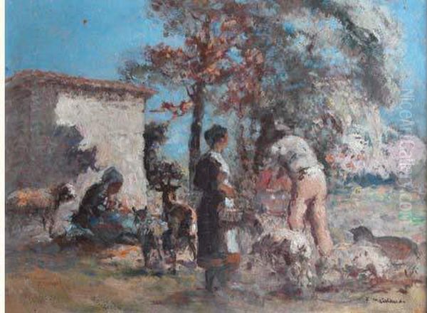 Repos Sous Les Ombrages Oil Painting by Fernand Maillaud