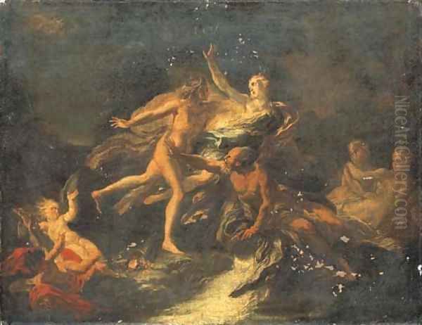 Apollo and Daphne a bozzetto Oil Painting by Giacomo del Po