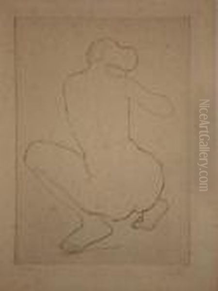 Femme Accroupie De Dos Oil Painting by Aristide Maillol