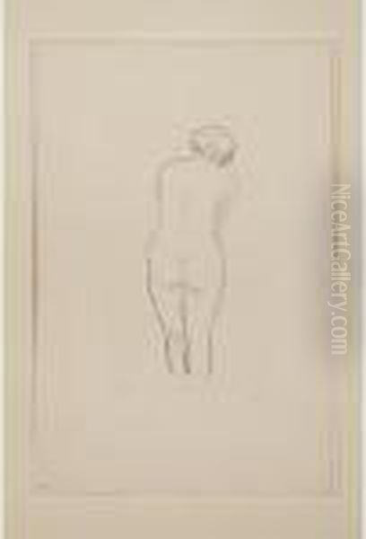 Femme En Berceau, Bras Droit Leve; Femme Nue De Dos Oil Painting by Aristide Maillol