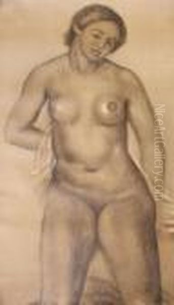 Nude Study Of A Woman Oil Painting by Aristide Maillol