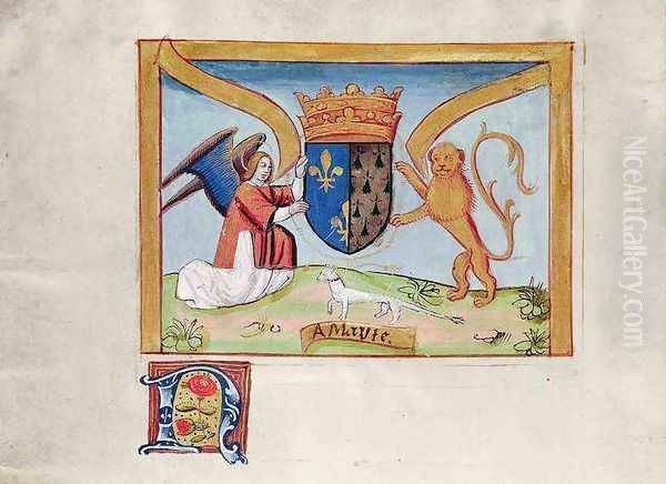 Coat of Arms of Anne of Brittany 1477-1514 1515 Oil Painting by Jean Perreal