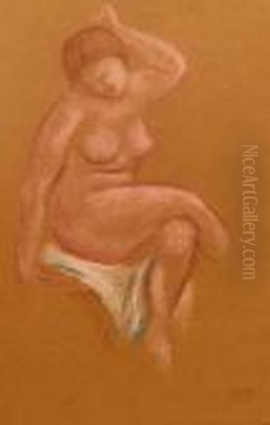 Nu A La Draperie Oil Painting by Aristide Maillol