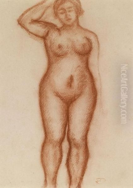 Femme Nue Debout De Face Oil Painting by Aristide Maillol