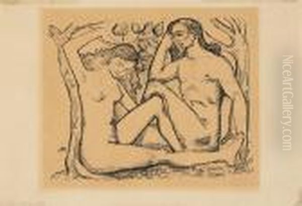 Adam Et Eve Oil Painting by Aristide Maillol