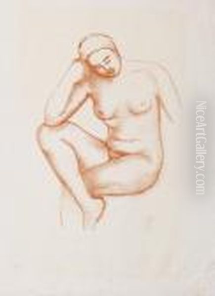 Nu Assise Oil Painting by Aristide Maillol