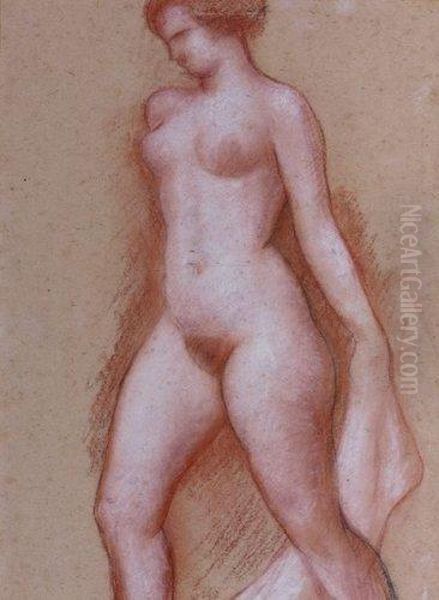 etude De Femme Nue Debout Tournee Vers La Gauche Oil Painting by Aristide Maillol