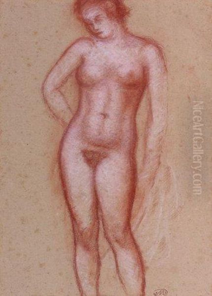 etude De Femme Nue Debout, Vue De Face Oil Painting by Aristide Maillol