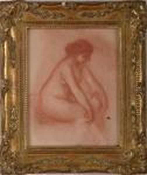 Seated Female Nude Oil Painting by Aristide Maillol