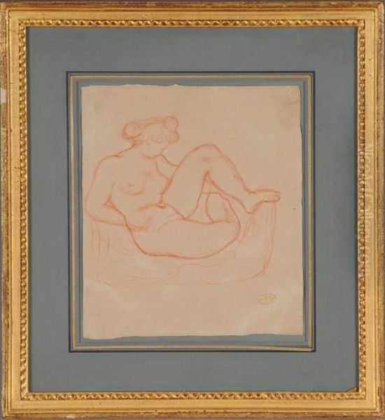 Nude On A Sofa Oil Painting by Aristide Maillol