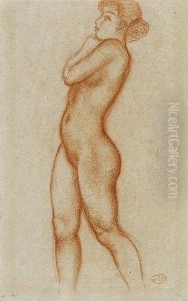 Nue Debout De Profil Oil Painting by Aristide Maillol