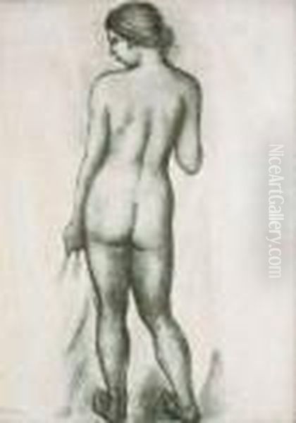 Nu Debout De Dos. Oil Painting by Aristide Maillol