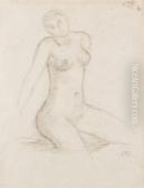 Nue Assise Oil Painting by Aristide Maillol